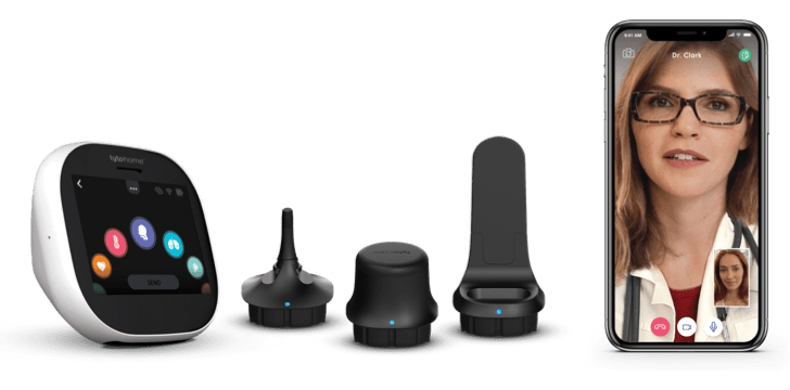 <div class='lum-box'><h4 class='fontColor_blue lum-font-size'>TytoCare</h4></div><div class='lum-font-cnt'>TytoCareは離れた場所にいる医師に患者の多角的なデータを提供し、医療連携をサポートする聴診器・体温計・耳鏡・カメラを備えたオンライン診療支援機器です。 </div>