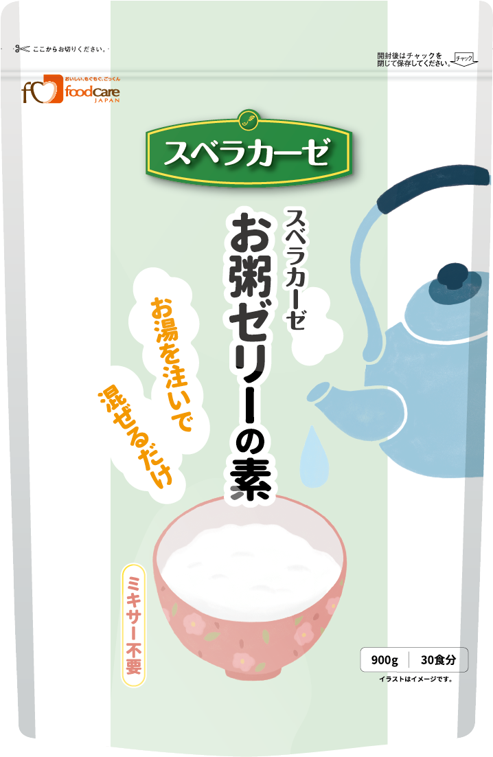 <div class='lum-box'><h4 class='fontColor_blue lum-font-size'>スベラカーゼ　お粥ゼリーの素</h4></div><div class='lum-font-cnt'> お湯を注いでまぜるだけで簡単に作れるお粥ゼリーの素です</div>