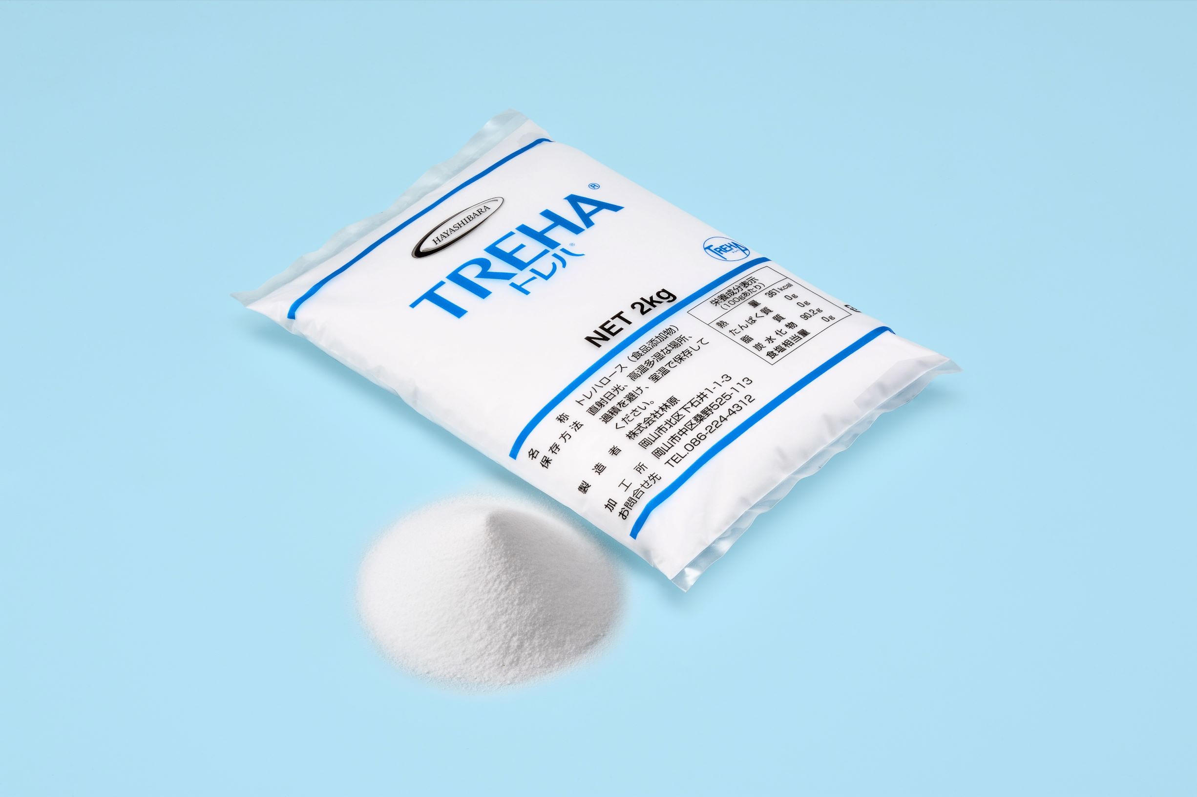 <div class='lum-box'><h4 class='fontColor_blue lum-font-size'>トレハ®</h4></div><div class='lum-font-cnt'>トレハ®は食品の離水を抑え、冷凍耐性を発揮し、食品ロス削減や作業効率アップに貢献します。野菜の色調保持、肉、魚、大豆ミートのパサつきや臭い抑制にも効果的です。</div>