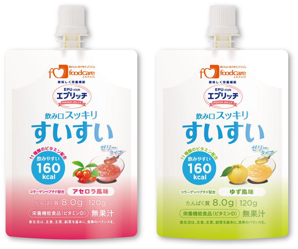 <div class='lum-box'><h4 class='fontColor_blue lum-font-size'>エプリッチすいすいパウチゼリー</h4></div><div class='lum-font-cnt'>美味しく、簡単にエネルギー、たんぱく質、ビタミンが補給できるゼリー飲料です</div>