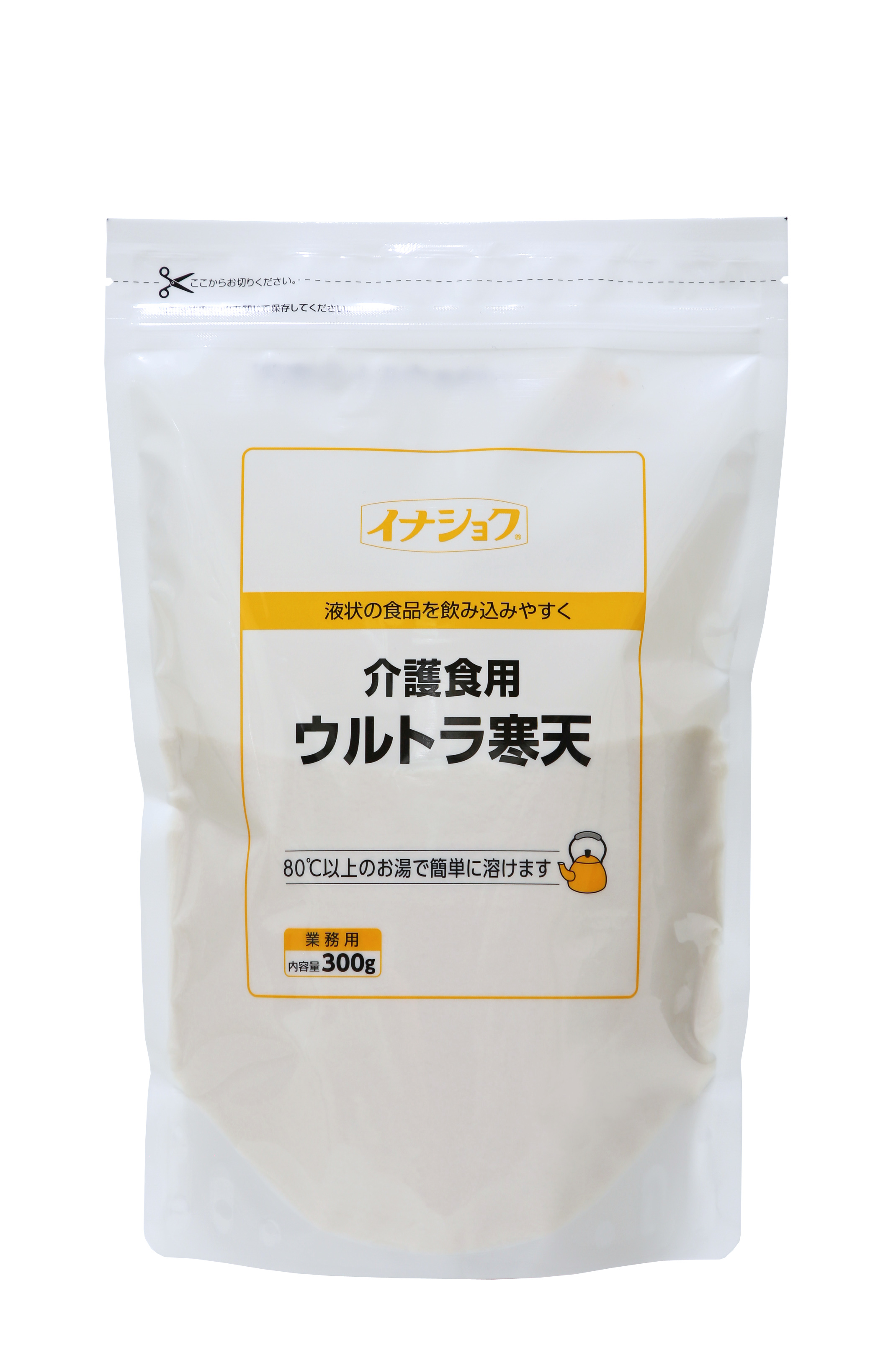 <div class='lum-box'><h4 class='fontColor_blue lum-font-size'>介護食用ウルトラ寒天</h4></div><div class='lum-font-cnt'>ゼラチンのようなやわらかいゼリーが作れる寒天。
お茶や牛乳などの液体を飲みこみやすいゼリー状にすることができます。</div>