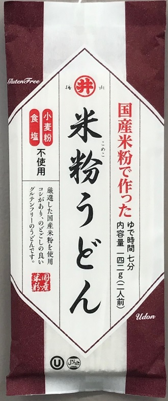 <div class='lum-box'><h4 class='fontColor_blue lum-font-size'>グルテンフリー米粉うどん　142ｇ</h4></div><div class='lum-font-cnt'>小麦由来原料・食塩不使用。
厳選した国産米粉で作った、コシがありのど越しの良いグルテンフリーのうどんです。</div>