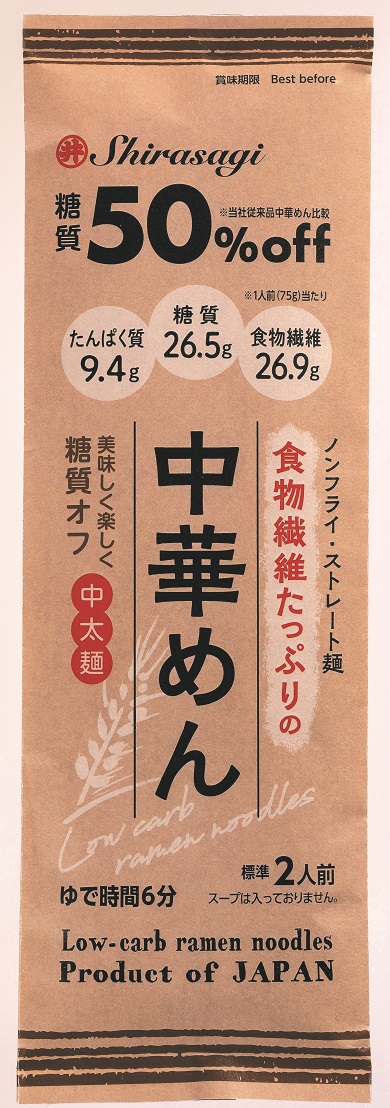 <div class='lum-box'><h4 class='fontColor_blue lum-font-size'>食物繊維たっぷりの中華めん　150ｇ</h4></div><div class='lum-font-cnt'>糖質50％オフ。(当社従来品比較）。
食物繊維がたっぷり入った身体にやさしい中華めんです。</div>