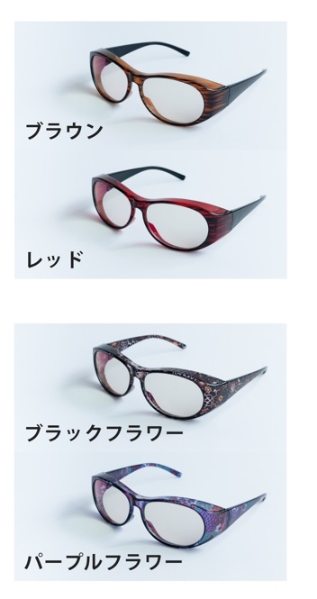 <div class='lum-box'><h4 class='fontColor_blue lum-font-size'>メガネの上から装着できる、かける光対策</h4></div><div class='lum-font-cnt'>左右上下すべての方向を徹底的にカバー。
紫外線100％カット。
青色光（HEV）94％カット。
近赤外線50％カット。
砂埃・花粉からもガード！
</div>