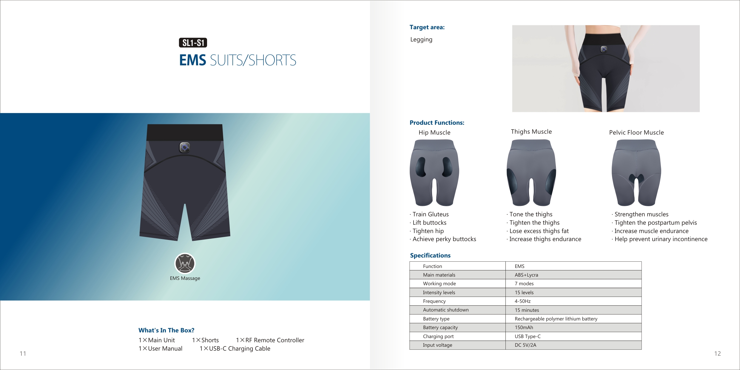 <div class='lum-box'><h4 class='fontColor_blue lum-font-size'>EMSトレーニングショーツ</h4></div><div class='lum-font-cnt'>1). 骨盤底筋、ヒップ、太ももの筋肉を引き締め、調子を整えます
2). 骨盤底筋の持久力を高めます
3). 血行を促進します
4). 処方箋不要、薬剤不使用
5). 軽量で操作が簡単</div>