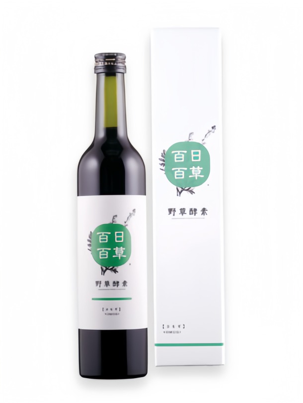 <div class='lum-box'><h4 class='fontColor_blue lum-font-size'>野草酵素 百日百草 ヨモギ</h4></div><div class='lum-font-cnt'>日本の伝統的な食文化の中で親しまれてきたヨモギを中心に、86種の植物を発酵し、無添加で仕上げた日本発のウェルネスドリンク。健康・美容をサポートし、医学団体日本成人病予防協会認証の安心品質が特長。</div>
