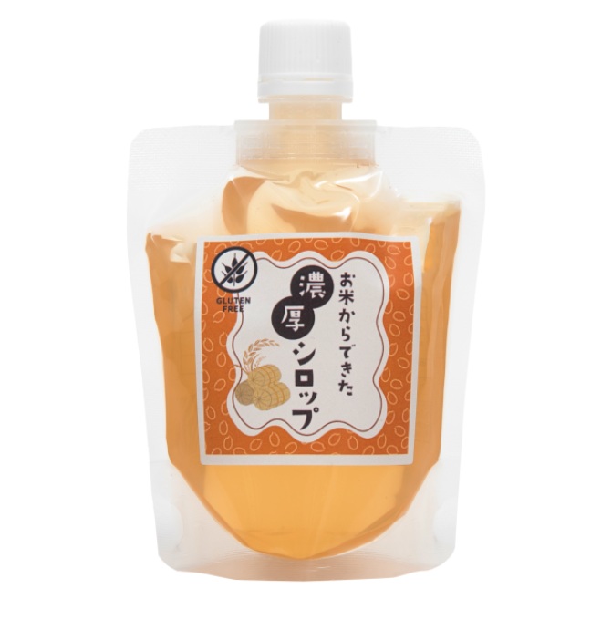 <div class='lum-box'><h4 class='fontColor_blue lum-font-size'>お米からできた濃厚シロップ</h4></div><div class='lum-font-cnt'>原料は「お米」のみ。甘味料は一切使わず、お米本来の自然な甘みだけを、ぎゅっと濃縮しました。
濃厚ですが、後味はすっきりとしていて、やさしい甘さです。</div>