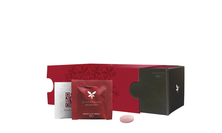 <div class='lum-box'><h4 class='fontColor_blue lum-font-size'>味覚修飾活性因子サプリメント「MS-1」</h4></div><div class='lum-font-cnt'>甘さの常識が変わる！“足す甘さ”から“感じる甘さ”へ 
ミラクルフルーツに含まれている自然由来の多様性成分（86種類の栄養素※果肉）に加え、有胞子性乳酸菌・ビタミンCを配合した新しいインナービューティーサプリメント。さらに味覚修飾活性により、酸っぱい物を甘くする不思議な効果があります。</div>